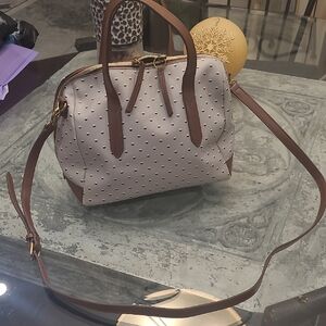 Fossil Cross Body Satchel Polka Dot Handbag Like New